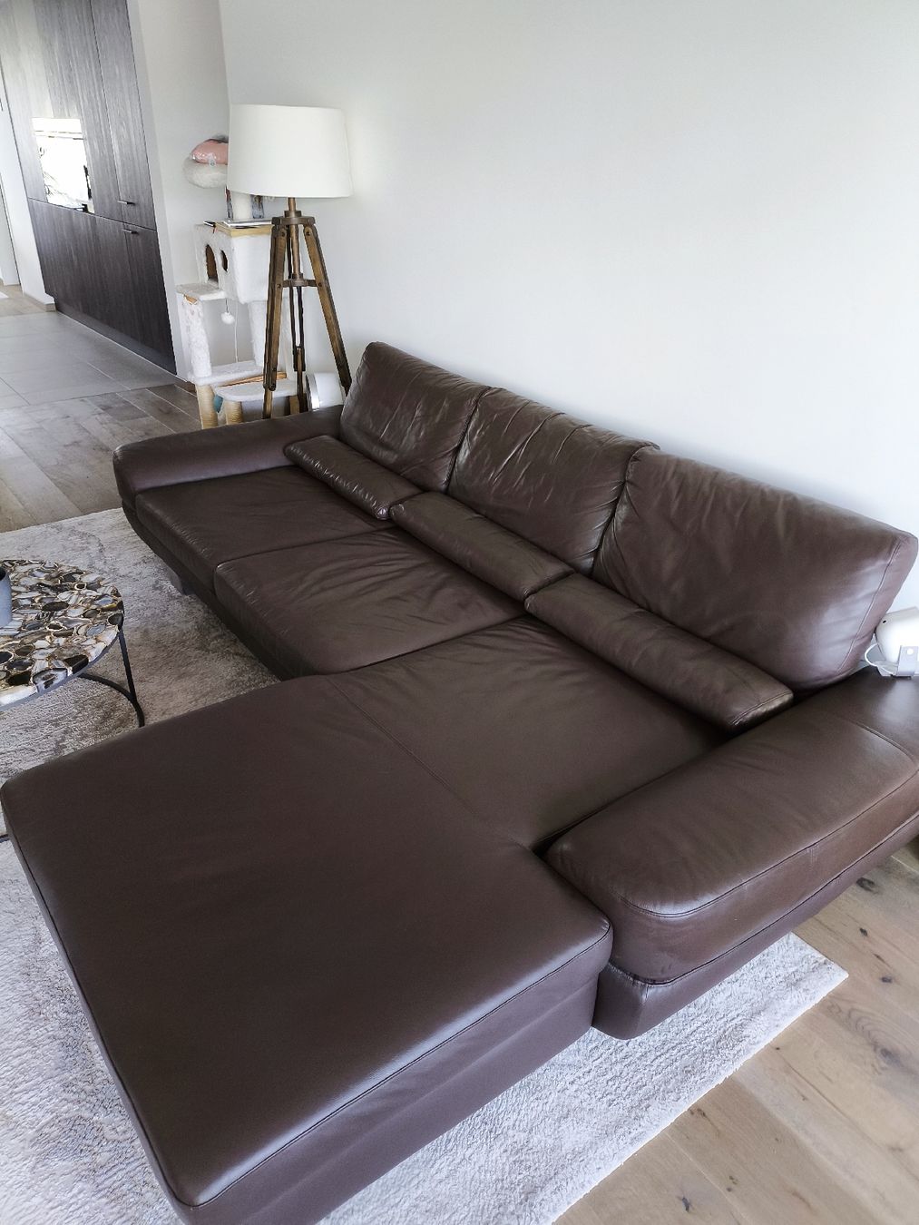 Sofas: Leder Eckcouch Sofa mit Hocker,Braun – D'occasion à Hirzel par Margarita_HandMade
