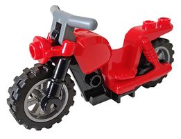 LEGO 65521c04 Red Motorcycle Chopper with Black Frame