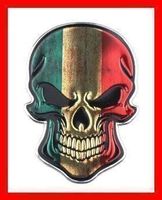 3D Aluminium Totenkopf Sticker Italien Italy Aufkleber Patch