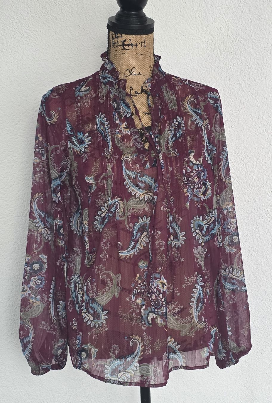 Chemisiers: Damen Bluse mit Paisleymuster, Grösse M – Neuf (Voir description) à Rheinsulz par Gilea