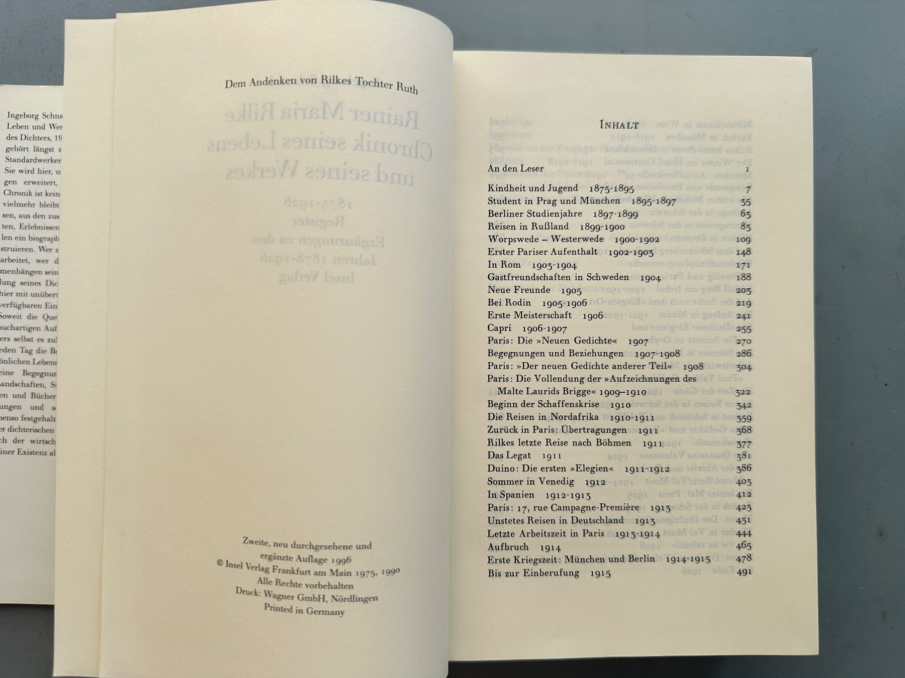 Libri: Ingeborg Schnack: Rilke Chronik. – Usato da Zürich venduto da allp 3