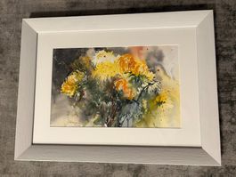 80.5 cmbreitx60.5 cmhoch Jeannette Hämmerle Aquarell Blumen