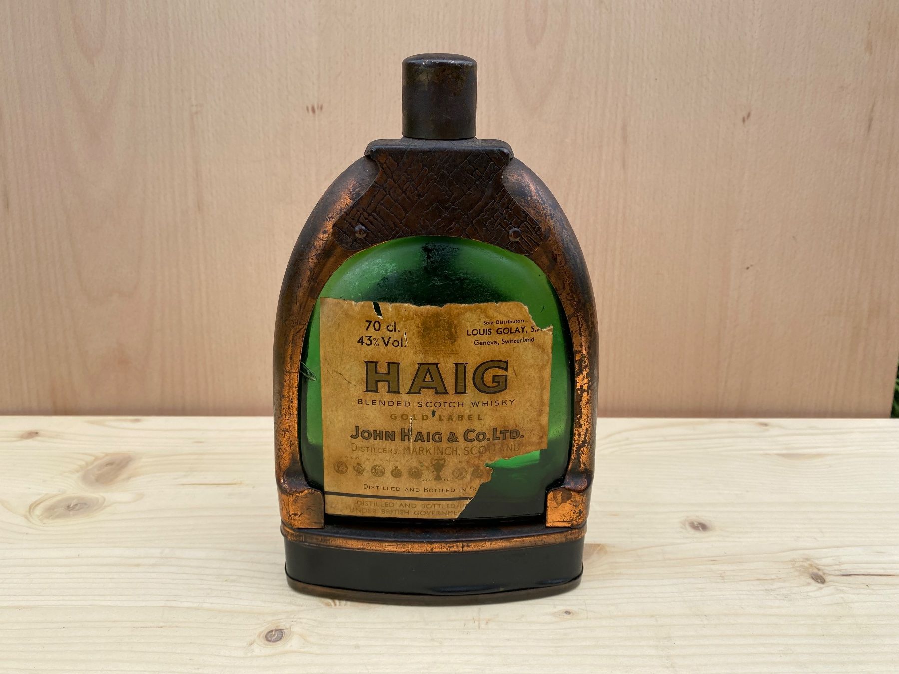 Altro: antiker John Haig & Co. Whisky Flachmann – Usato da Feldbach venduto da Olive1