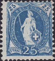 1899, Stehende Helvetia: 73D * +Abklatsch, schön!, K: 30.-+