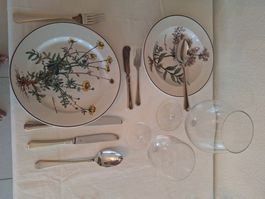 Auerhan Goldrand 85zig Bestecksätze  18/10 teilvergoldet  8P