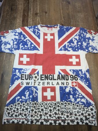 Rare Euro England 96 Switzerland Football T shirt Soccer
