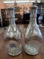 2er Set Vintage Karaffen Glas & Zinn – Étains du Manoir Pari