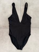 Eleganter schwarzer Badeanzug – Zebra Swim, Grösse S