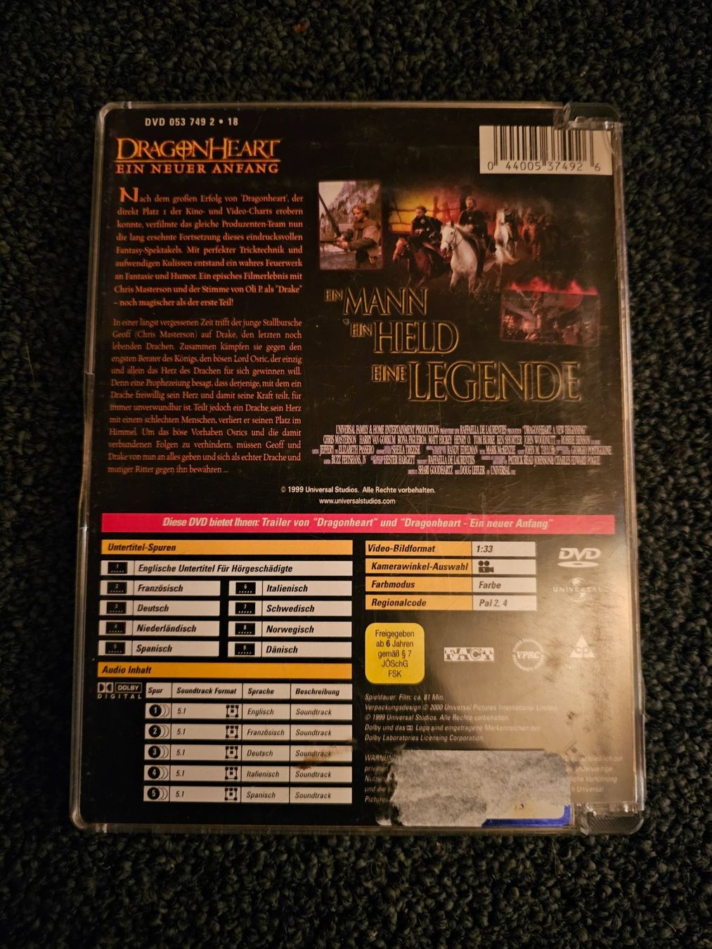 Tutti i DVDs: DRAGONHEART EIN NEUER ANFANG(14289) – Usato da Ruswil venduto da M71 1