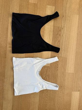 2 Tops in schwarz/weiss, Grösse L