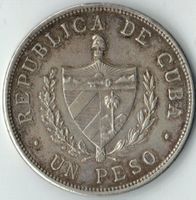 Kuba Cuba Un Peso - 1 Peso 1933 -  Silber 0,900