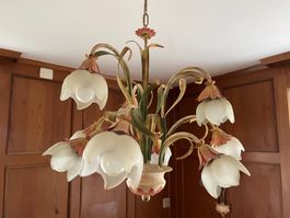 Vintage Leuchter Floral florentiener Art Metall (II)