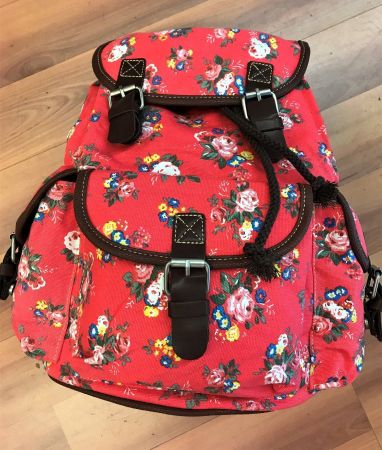 origineller Klein-Rucksack Retrolook Blumenmuster, unbenutzt