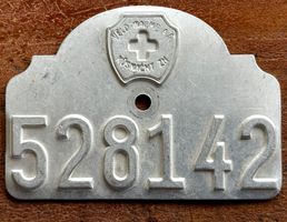 Alte Velonummer, Metall, Velowache A.G. Küsnacht Zürich
