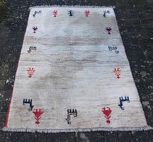 Teppich echter alter Gabbeh 140 x 101 cm  hochfloor   handge
