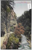 Ragaz-Pfäfers - Das Felsentor an der Taminastrasse - Litho
