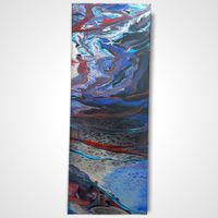 Acrylic Pouring Gemälde 30x80 Einzelstück