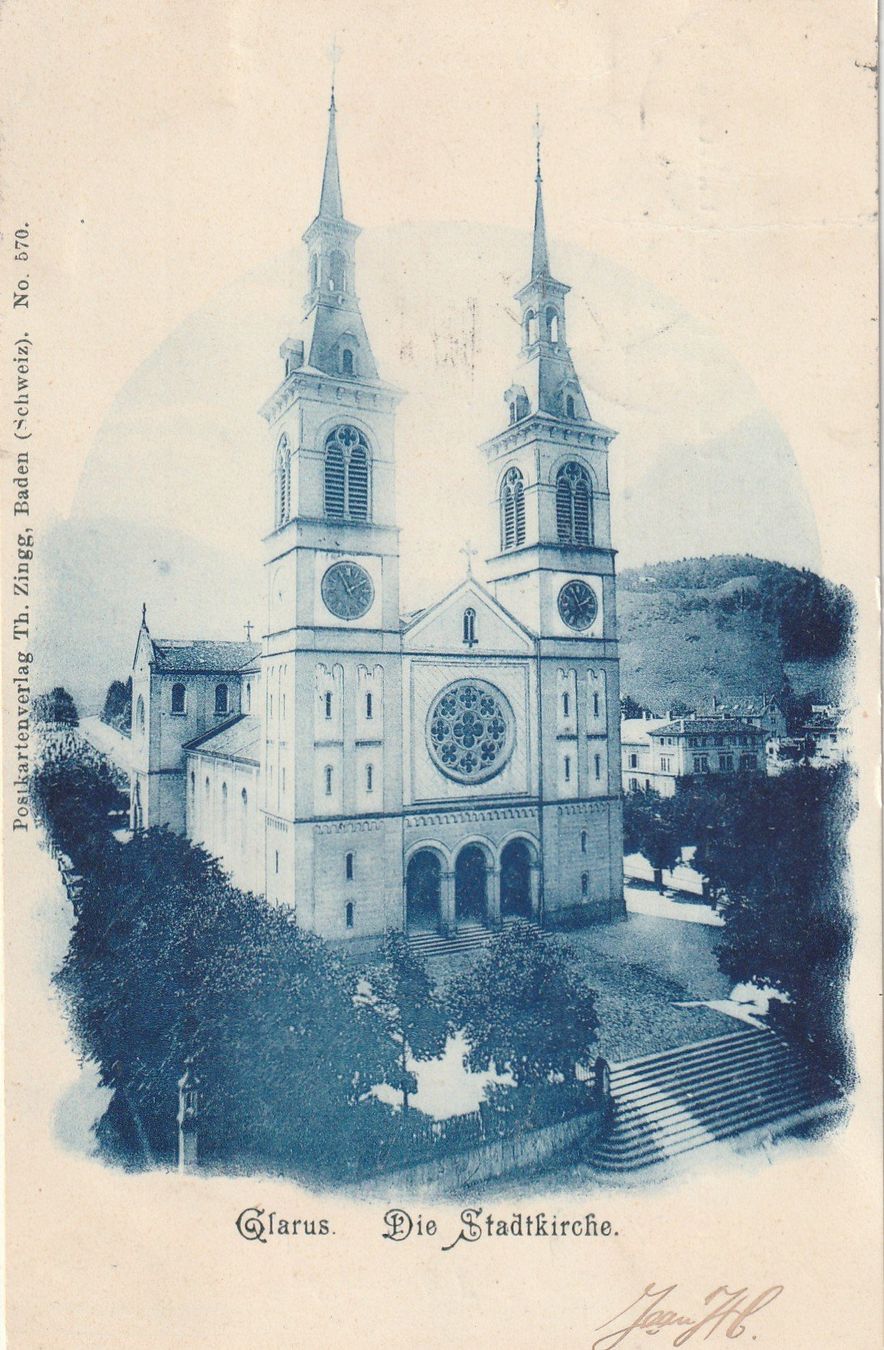 Ansichtskarten: Glarus Kirche – Gebraucht aus Rorschacherberg von fratovi2