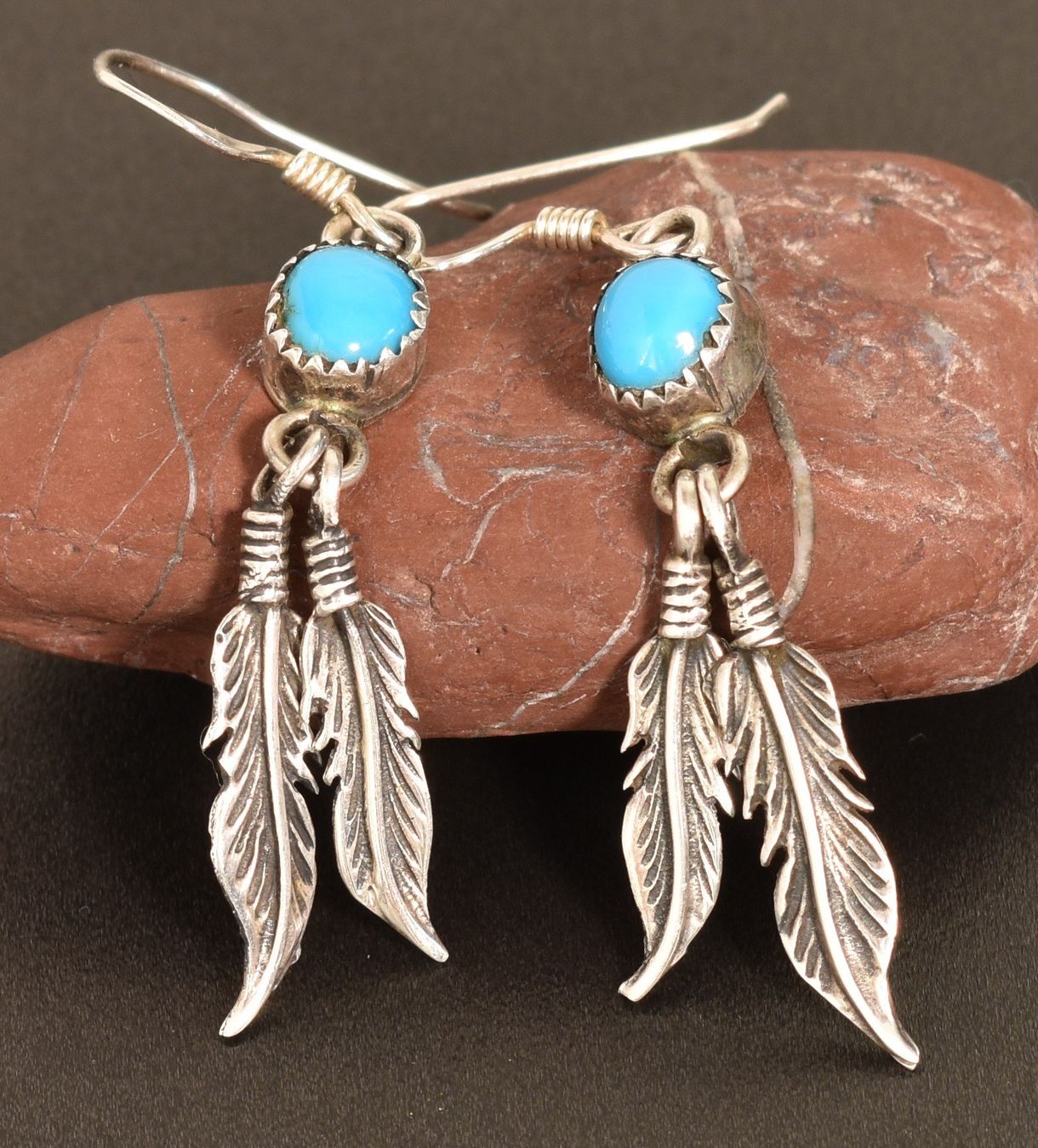 Orecchini pendenti & Orecchini a lobo: Vintage Silber-Ohrringe "Native American Style" – Usato da Azmoos venduto da greenstone13