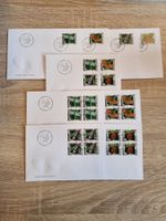 9 CH-FDC Insekten - 4er Blocks - Einzel + Satz 2002 - ET