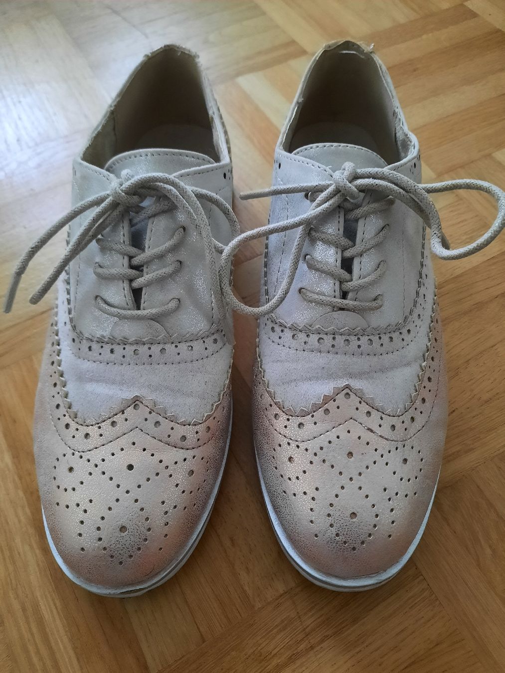 Graceland Damenschuhe: Graceland Schuhe, Gr. 38, beige/rose, Echtleder – Gebraucht aus Ettingen von Guggerin