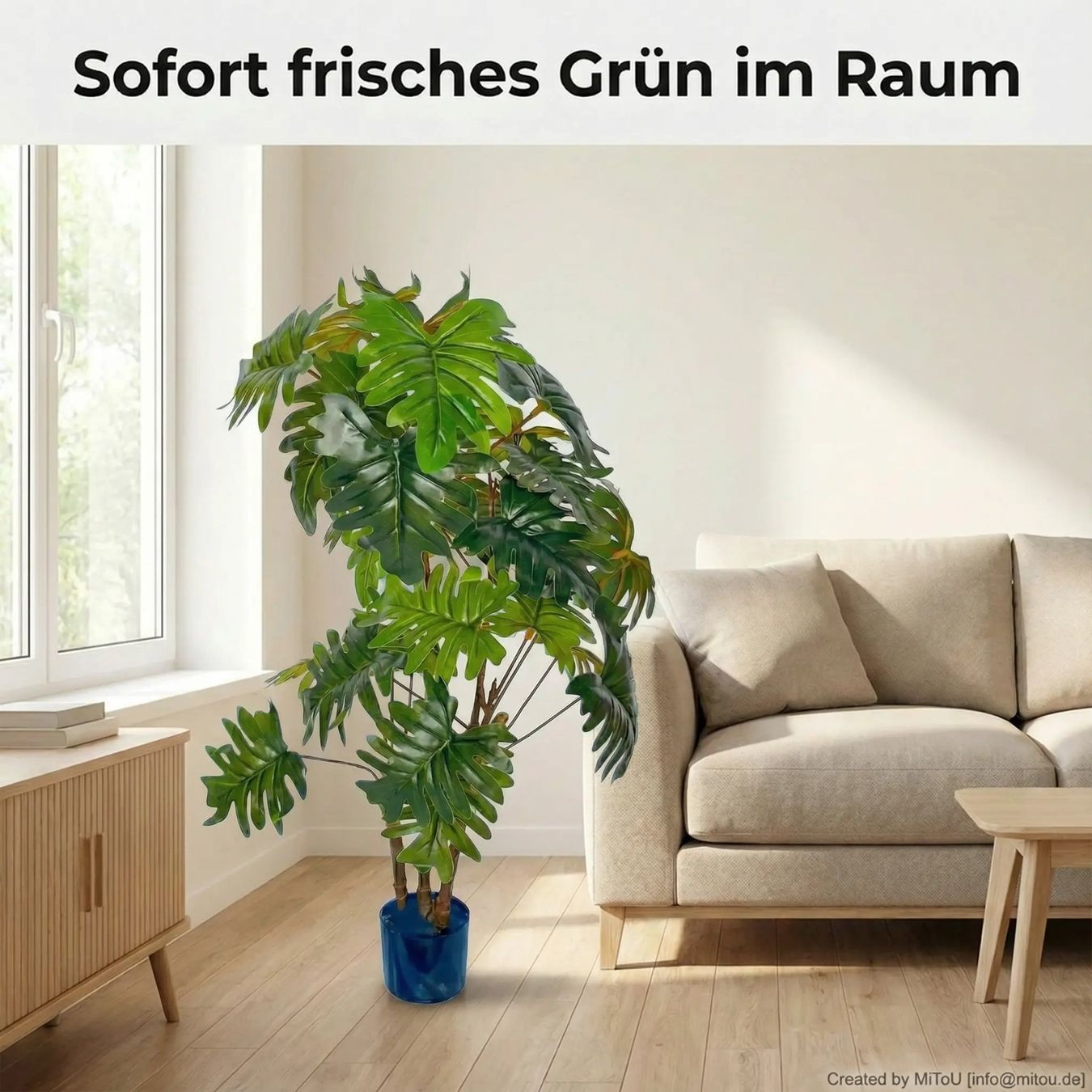 Piante & sementi: HST Kunstpflanze Eichblat-Philodendron Kunstpalme Kunstblume – Nuovo e nell'imballaggio originale da Hess.-Lichtenau venduto da hst_sicherheit 1