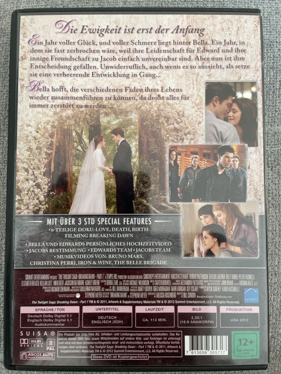 Tous les DVDs: Twilight Breaking Dawn Teil 1 – D'occasion à Moosseedorf par Mojash3 1