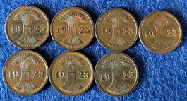 Lots, 2 Rentenpfennig 1923 A und 1923 D