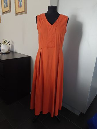 MORE & MORE Dress Orange Size 38 Sleeveless V-neck