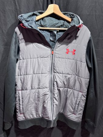 Herren Kapuzenjacke Under Armour Steppung grau schwarz L