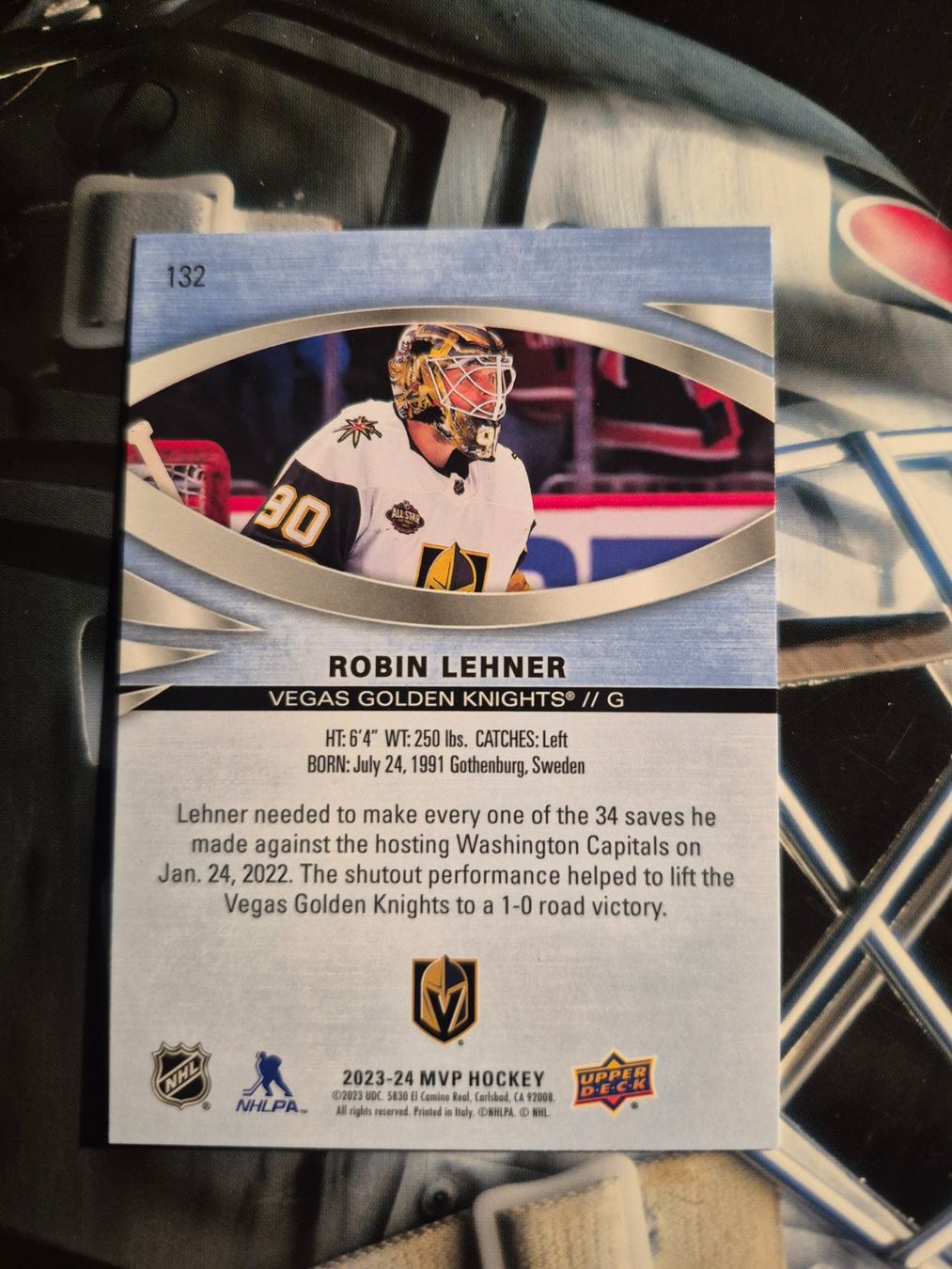 NHL Carte collezionabili: NHL Robin Lehner Vegas Golden Knights – Usato da Treiten venduto da Sauber73 1