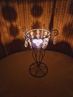 Windlicht /Rechaud - Kerzenständer, Glitzer/lichtstreuend