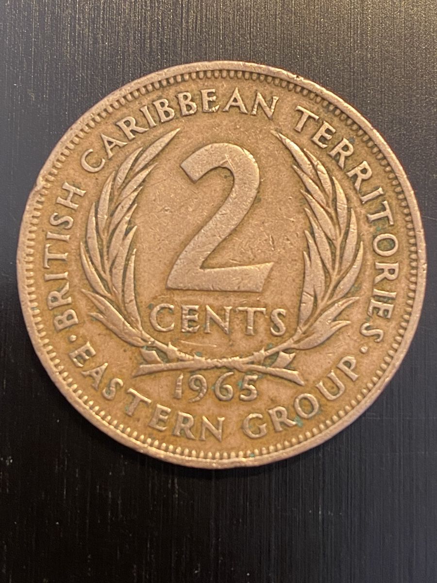 Tutti le monete: Caraïbes orientales, 2 Cents 1965 Bronze – Usato da Corsier-sur-Vevey venduto da Ginoarturo