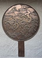 japanischer Bronzespiegel gross frühe Meiji Periode