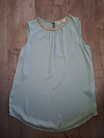 Damen Bluse Mint Grösse M/L mit Schmucksteinen