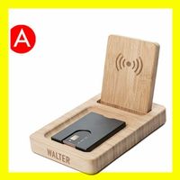 Standing Dock chargeur induction bambou
