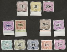 Schweiz 12 Eisenbahnmarken Postfrisch Katalog 215.-