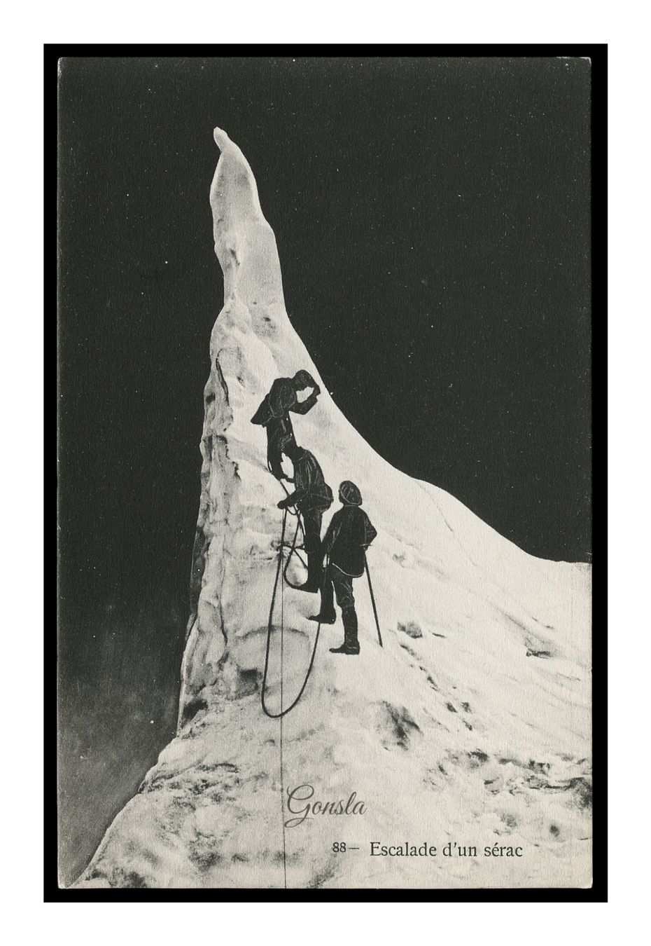 Cartoline postali: ESCALADE D’UN SÉRAC - 1930 "Petite cordée" – Usato da Onex venduto da gonsla01
