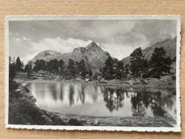 Alte Ansichtskarte Hahnen See St.Moritz, 1940er Jahre