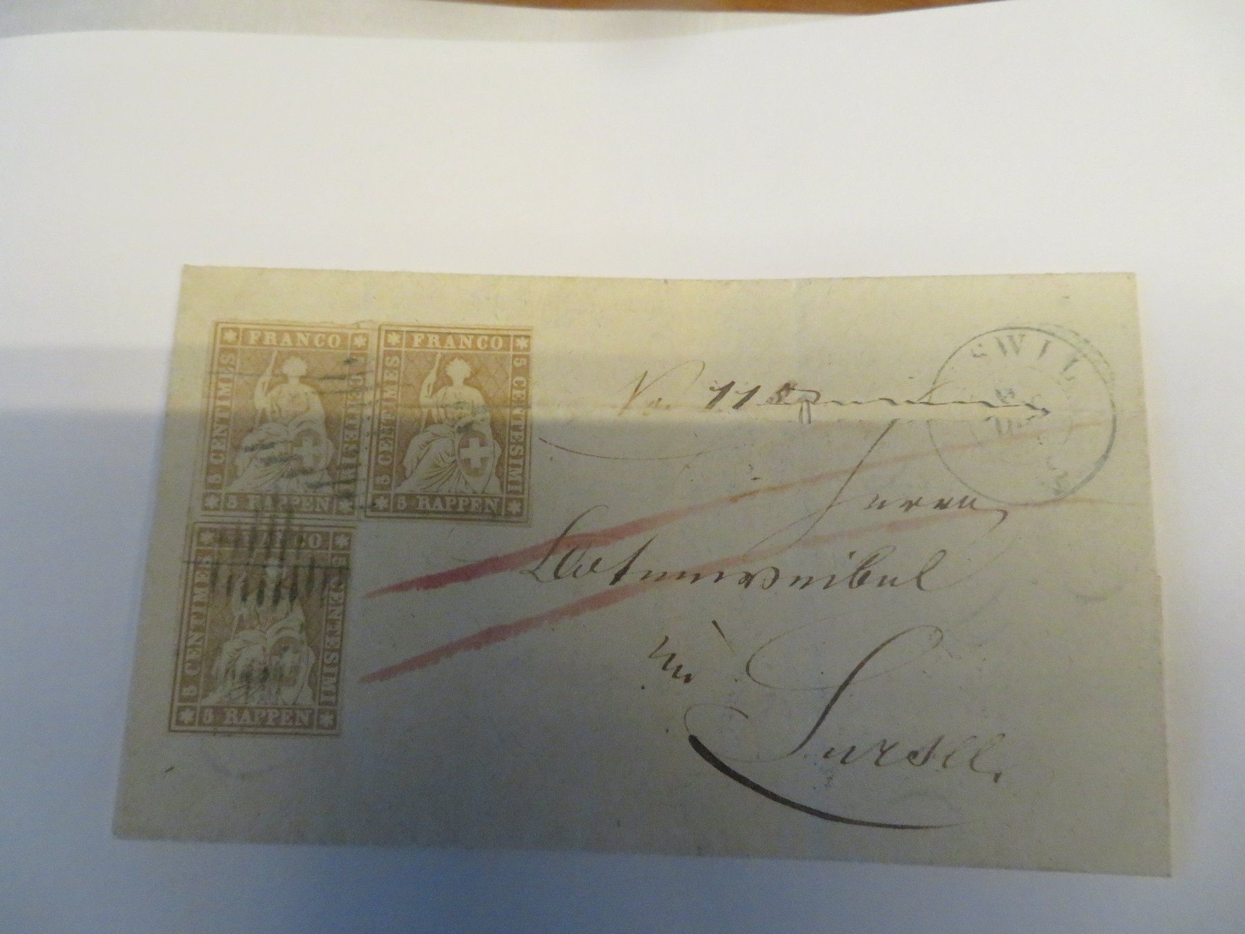 Alle Briefmarken: Strubel Brief mit 3x 22F Ruswil selten – Gebraucht aus Pfyn von sagenruthe 1