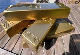 Grosse Deko Goldbarren Attrappe 12 Kilo Original Grösse!