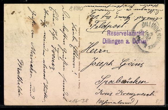 Cartoline postali: Grusskarten-AK Dillingen a. D., Stadtber – Usato da Berlin venduto da bartko-reher 1
