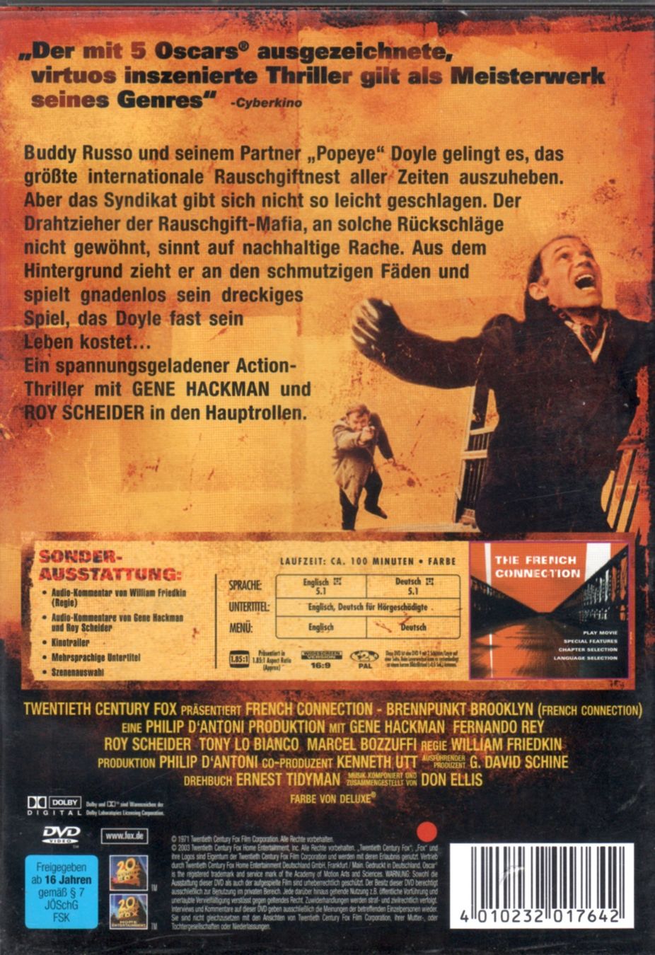 Tutti i DVDs: DVD: French Connection (mit: Gene Hackman, Roy Scheider) – Usato da Tägerig venduto da fil_f8k6 1