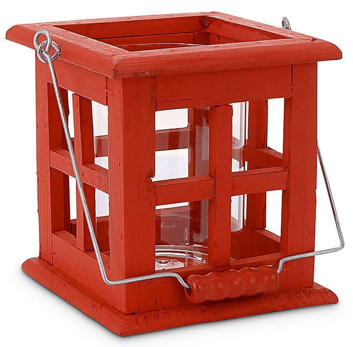 NEU Rote LATERNE Windlicht Holz 14cm Kaufen auf Ricardo