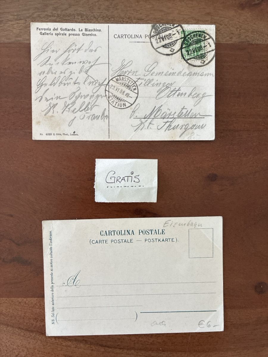 Cartoline postali: 10 Ansichtskarten Schweiz von der Gotthardbahn – Usato da Oftringen venduto da Cla.vD.74 5
