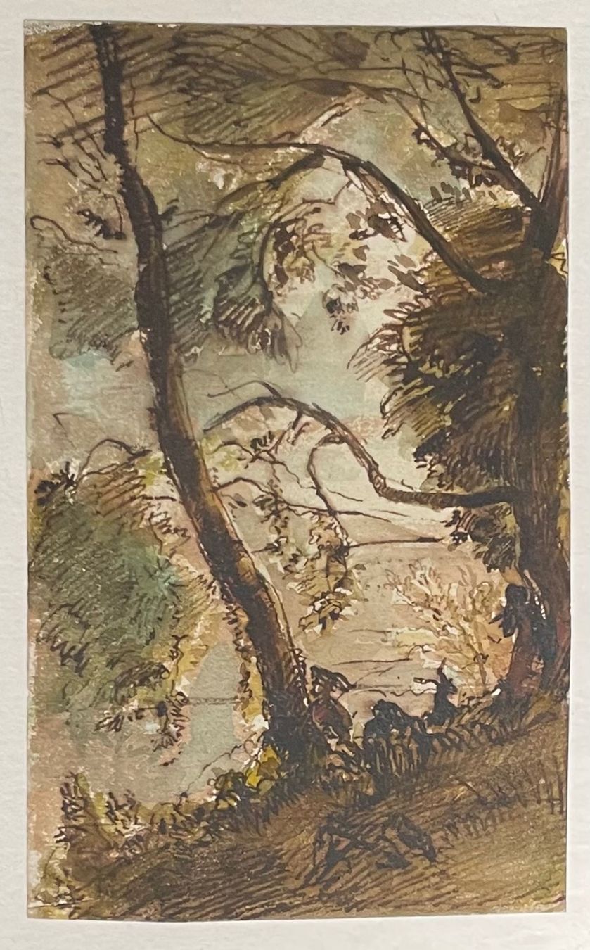 Gemälde: Léon Berthoud Aquarelle bucolique – Gebraucht aus Biel/Bienne von Galaq