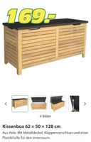 Kissenbox Holz 62x50x128 cm mit Metalldeckel