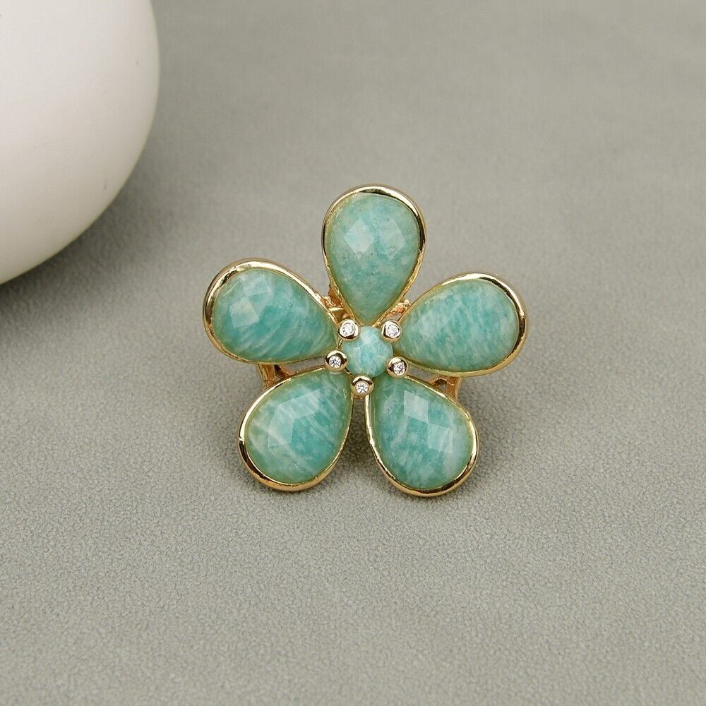 Ringe: SALE Amazonit Ring Grösse US Bague Fleur Gr. 60 ajustable – Neu (gemäss Beschreibung) aus Prilly von ilyria73 4
