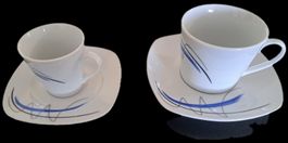Kaffee -und Espressotassenset mit Untertassen Blau