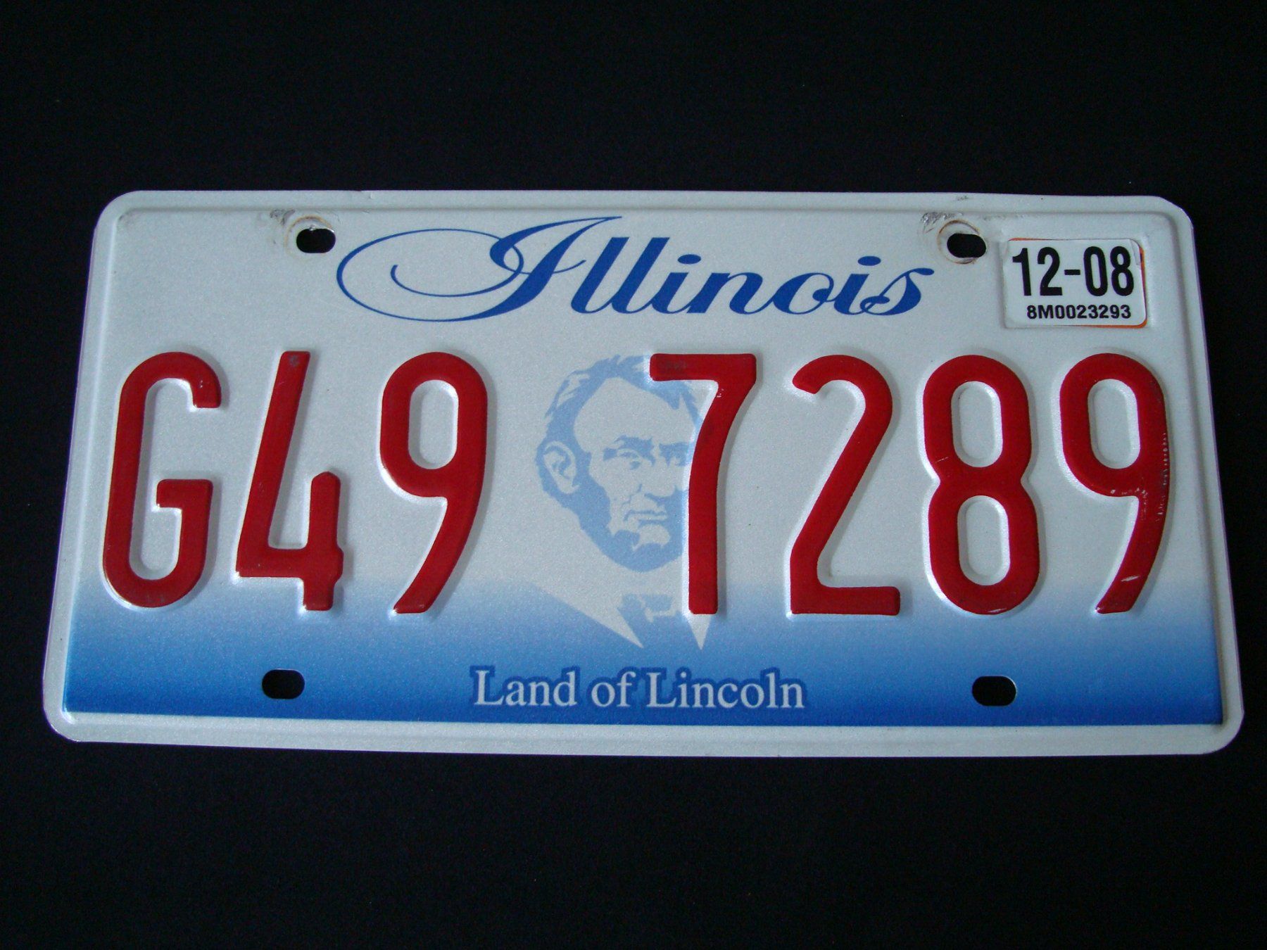 Schilder: ILLINOIS G49  7289 – Gebraucht aus Scherz von 5246